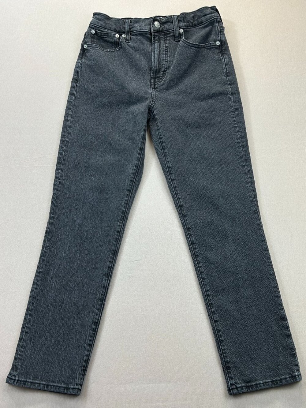 Madewell The Perfect Vintage Jeans Womens Size 26 Gray Denim Straight Stretch